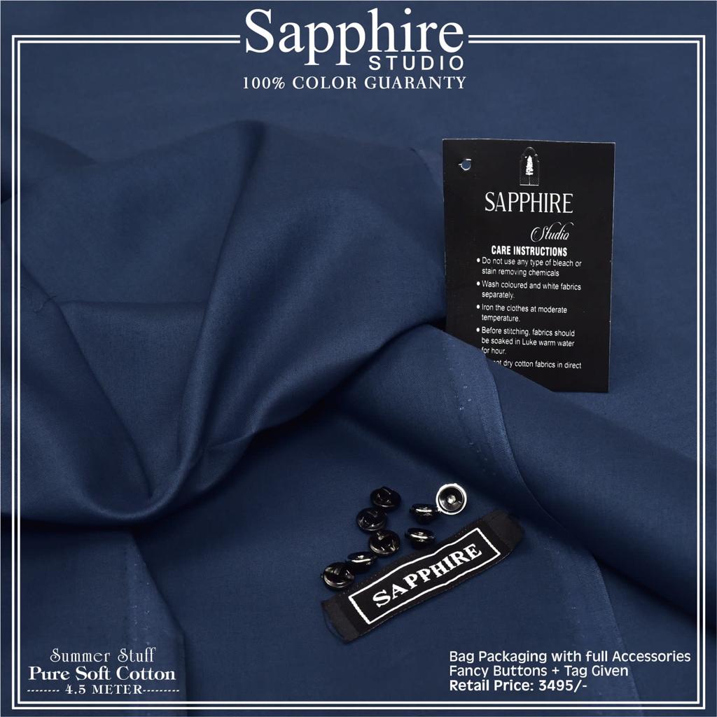 Sapphire Soft Finish Cotton-Navy Blue