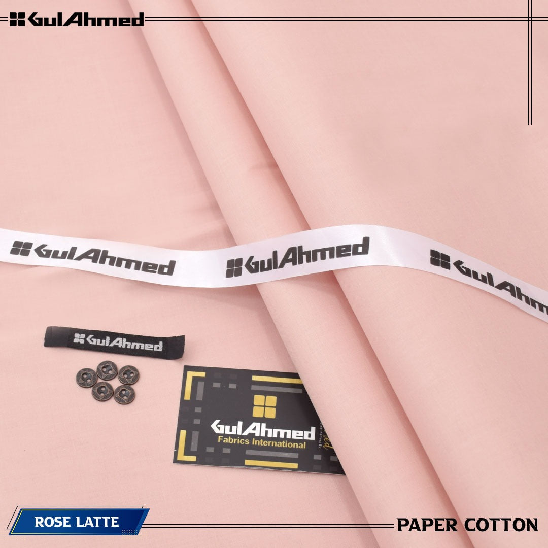 Gul Ahmed 100% Cotton-Tea Pink - Unstitched Men's Wear | Best For Summer