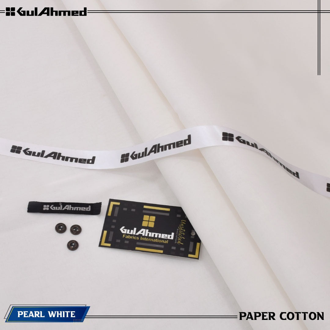 Gul Ahmed 100% Cotton-Off-White-Unstitched Men's Wear | Best For Summer