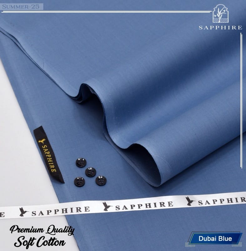 Sapphire 100% Pure Giza Cotton- Dubai Blue - Allow to Open Parcel