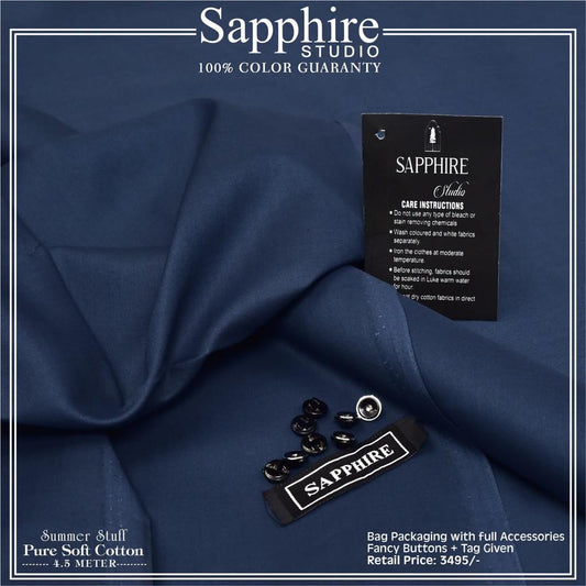 Sapphire Soft Finish Cotton-Navy Blue