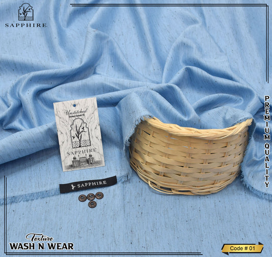 Sapphire Texture Wash & Wear-Sky Blue