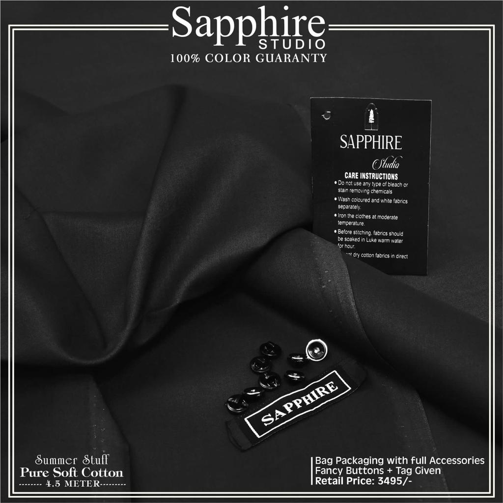 Sapphire Soft Finish Cotton-Jet Black
