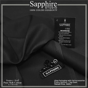 Sapphire Soft Finish Cotton-Jet Black