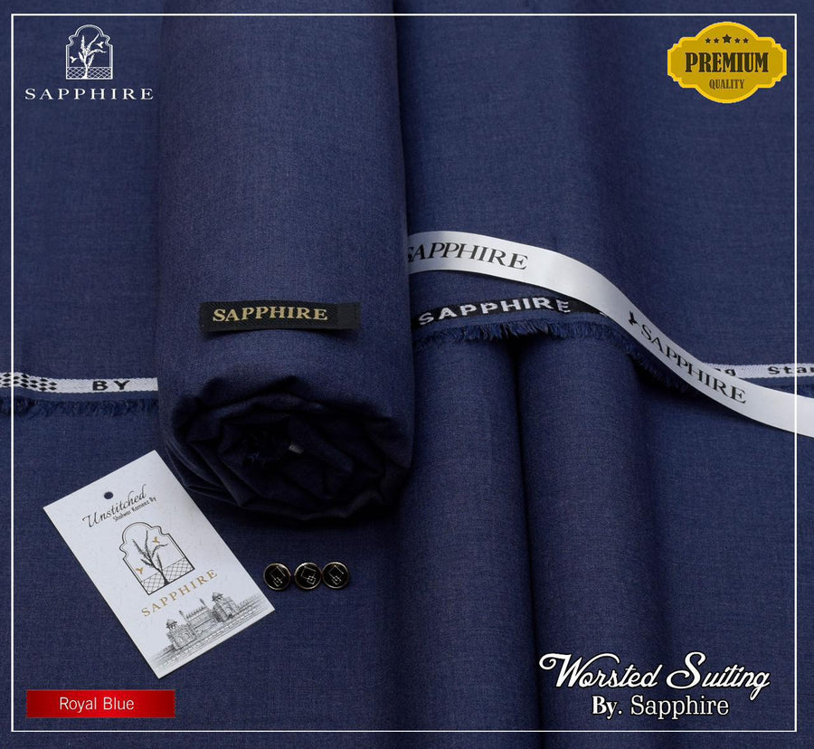 Sapphire Worsted Wool - Royal Blue