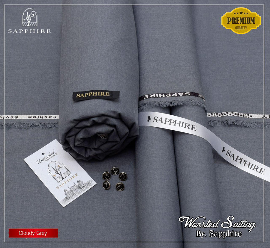 Sapphire Worsted Wool - Cloudy Grey