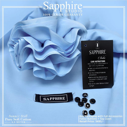 Sapphire Soft Finish Cotton-Sky Blue