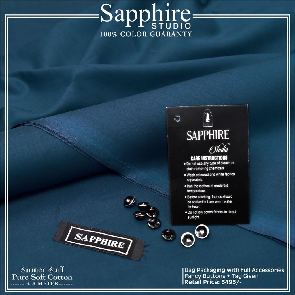 Sapphire Soft Finish Cotton-Teal Blue