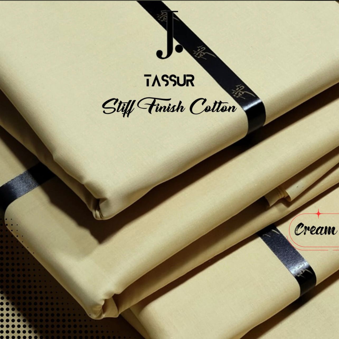 J. Stiff Finish Cotton- Cream