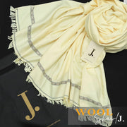J. Premium Wool Shawl - Cream