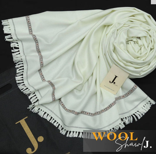 J. Premium Wool Shawl - Off White