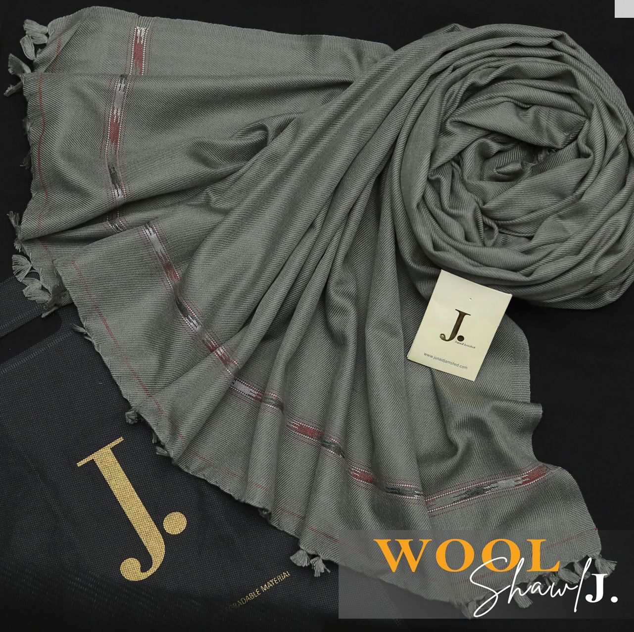 J. Premium Wool Shawl - Grey