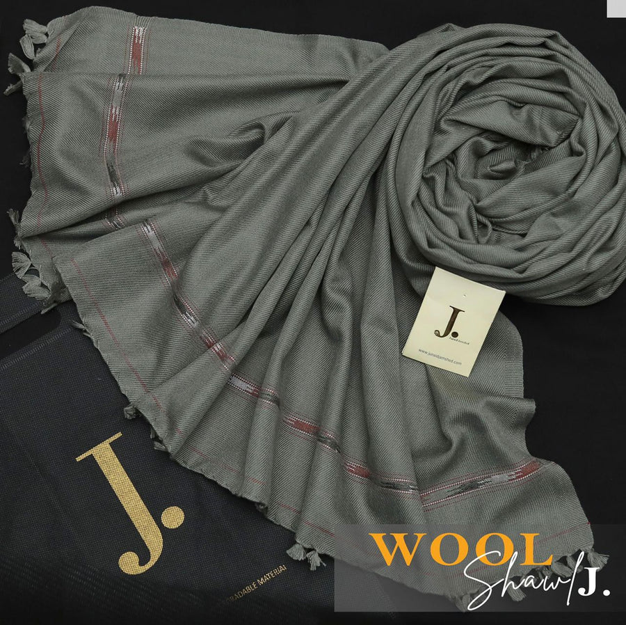 J. Premium Wool Shawl - Grey