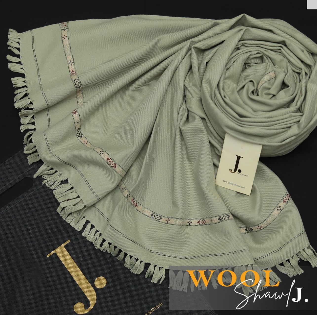 J. Premium Wool Shawl - Olive