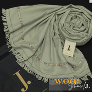 J. Premium Wool Shawl - Olive
