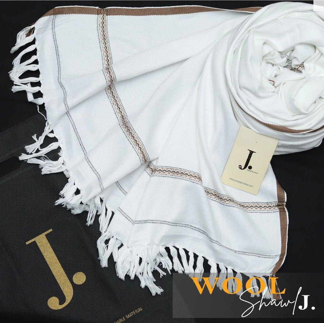 J. Premium Wool Shawl - White