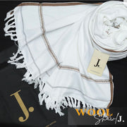 J. Premium Wool Shawl - White