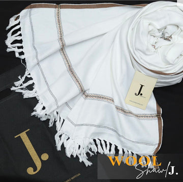 J. Premium Wool Shawl - White