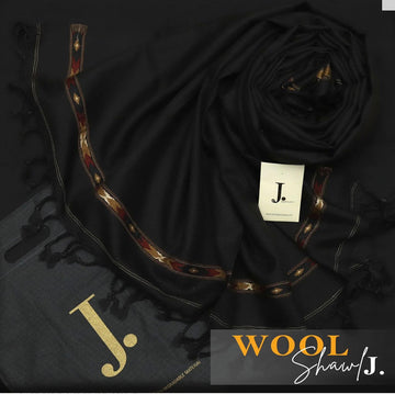 J. Premium Wool Shawl - Black