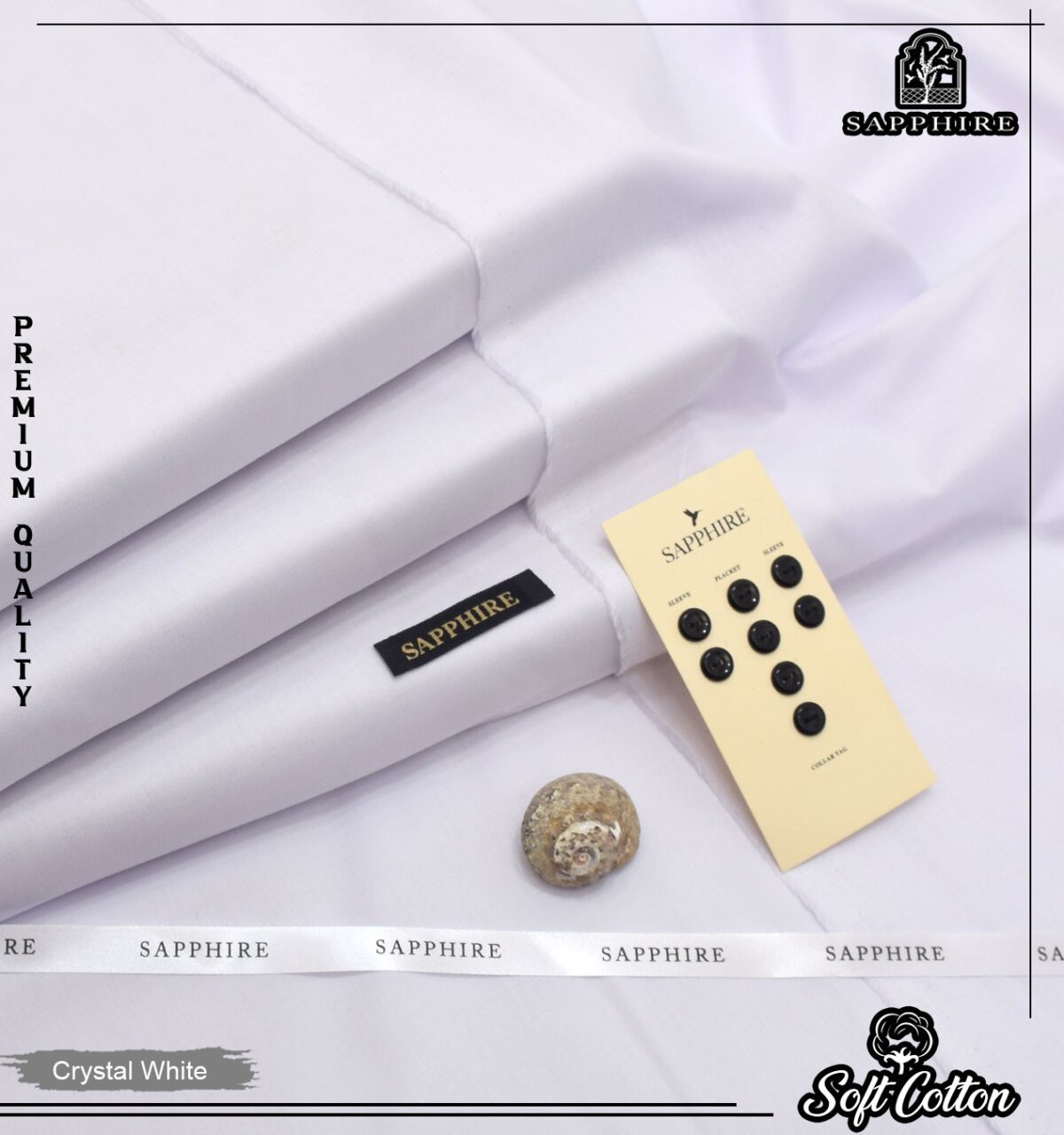 Sapphire 100% Pure Giza Cotton- Pure White- Allow to Open Parcel