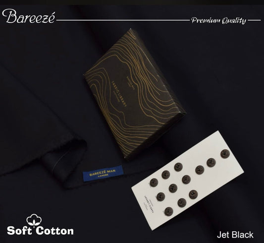 Bareeze Soft Cotton- Jet Black