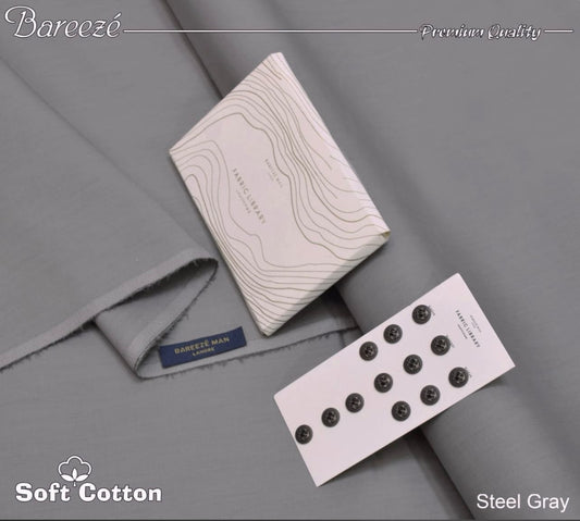 Bareeze Soft Cotton- Steel Grey