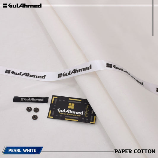 Gul Ahmed 100% Cotton-Off-White-Unstitched Men's Wear | Best For Summer