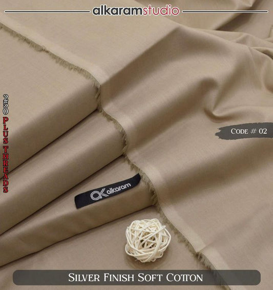Al-karam 100% Pure Cotton-Choco Color-Unstitched Men's Wear-Best For Summer