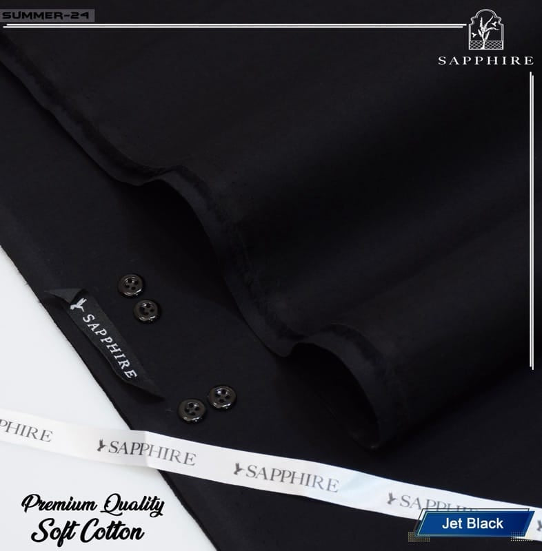 Sapphire 100% Pure Giza Cotton- Jet Black - Allow to Open Parcel