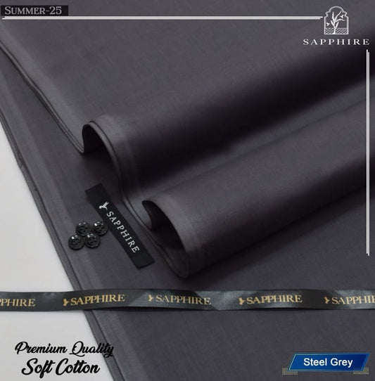 Sapphire 100% Pure Giza Cotton- Steel Grey - Allow to Open Parcel