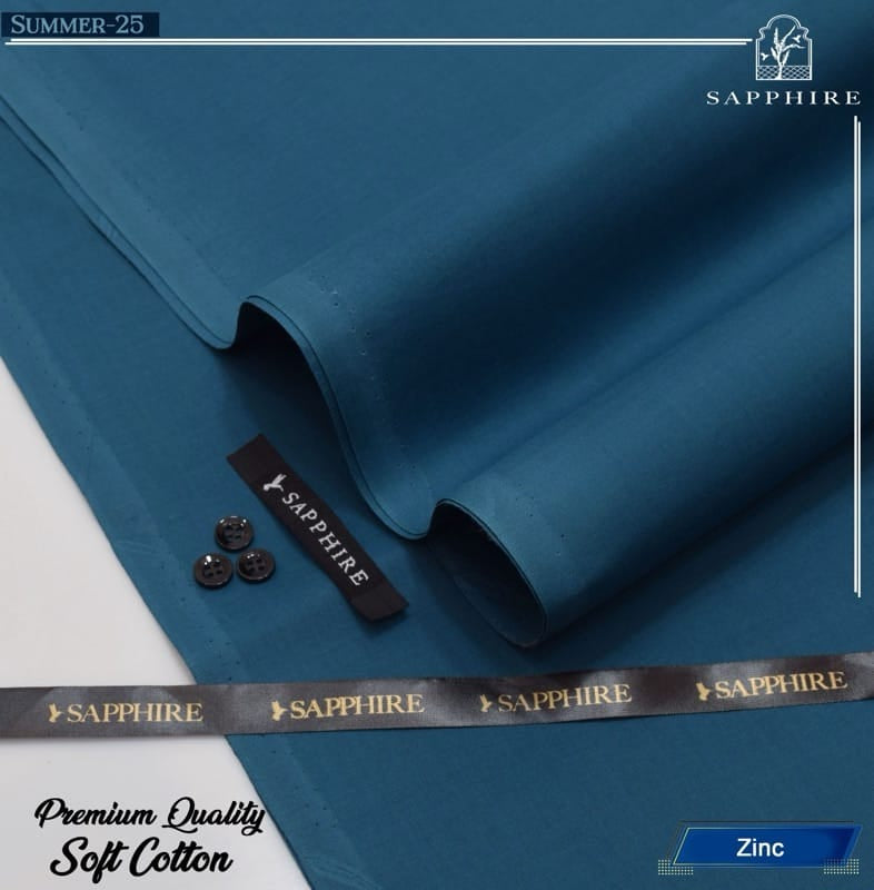 Sapphire 100% Pure Giza Cotton- Zinc - Allow to Open Parcel