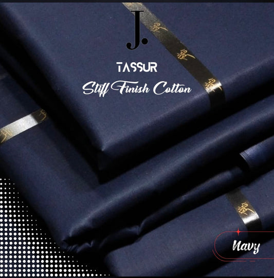 J. Stiff Finish Cotton- Navy