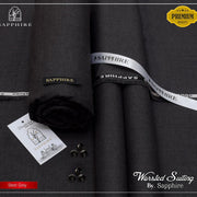 Sapphire Worsted Wool - Steel Grey