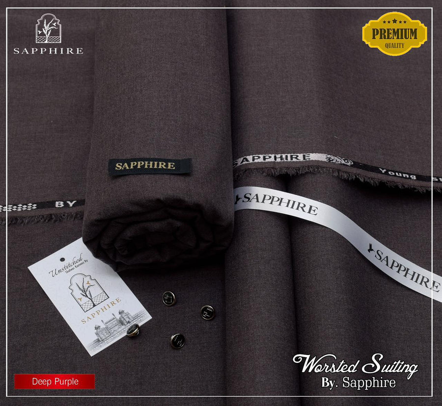 Sapphire Worsted Wool - Deep Purple