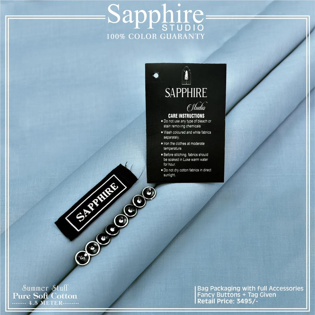 Sapphire Soft Finish Cotton-Mid Blue